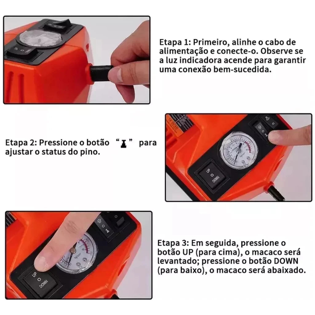 Macaco Hidráulico Elétrico 5 em 1 + BRINDE ESPECIAL!
