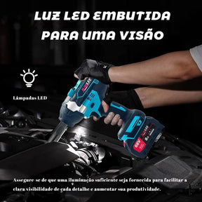 JUMLEE - Chave de Impacto Sem Fio Brushless 68V Profissional + 2 BATERIAS DE BRINDE!