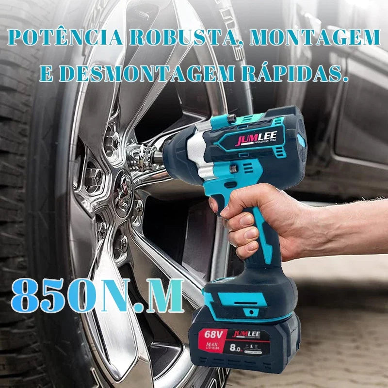 JUMLEE - Chave de Impacto Sem Fio Brushless 68V Profissional + 2 BATERIAS DE BRINDE!