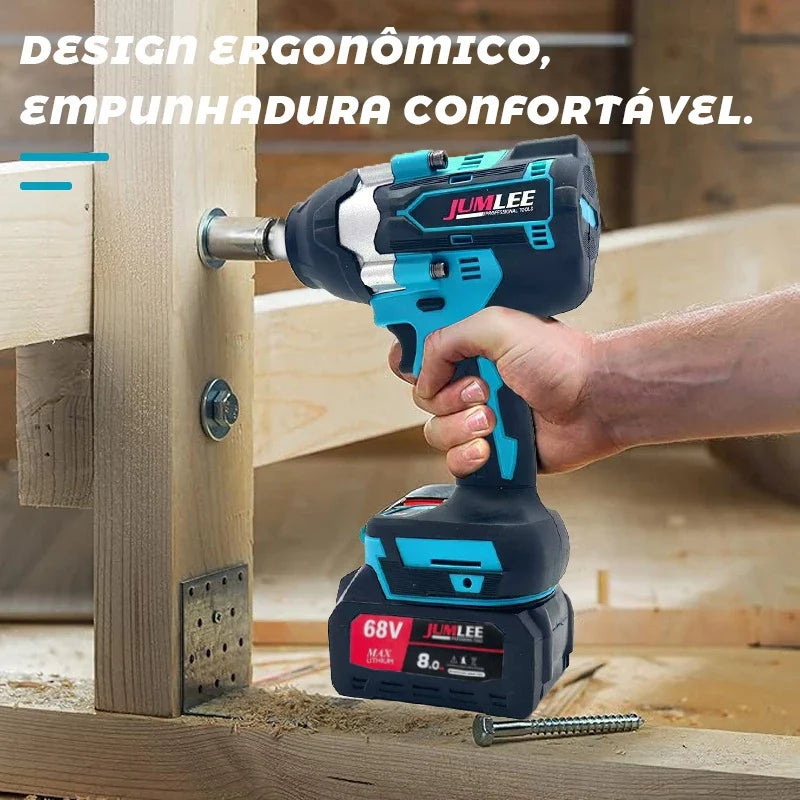 JUMLEE - Chave de Impacto Sem Fio Brushless 68V Profissional + 2 BATERIAS DE BRINDE!