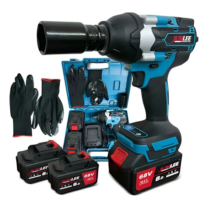JUMLEE - Chave de Impacto Sem Fio Brushless 68V Profissional + 2 BATERIAS DE BRINDE!